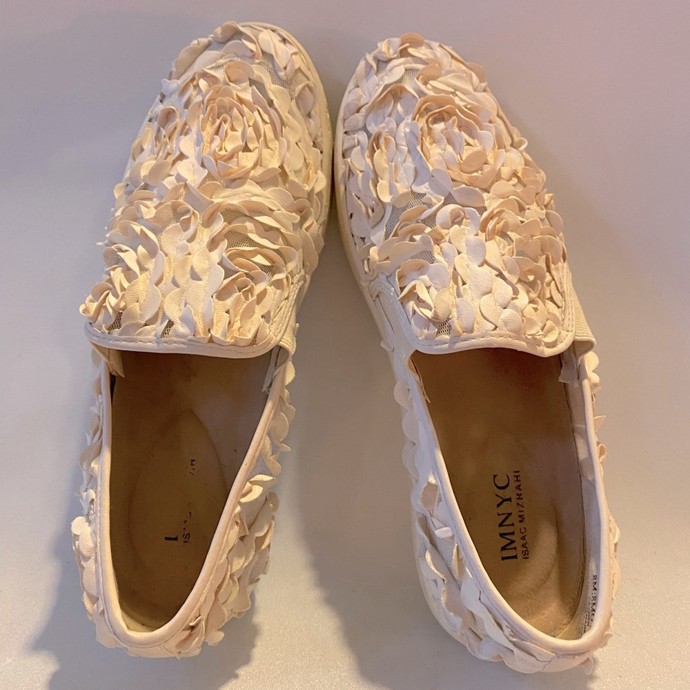ISSAK Mizrahi flowered mesh slip-ons sneakers
